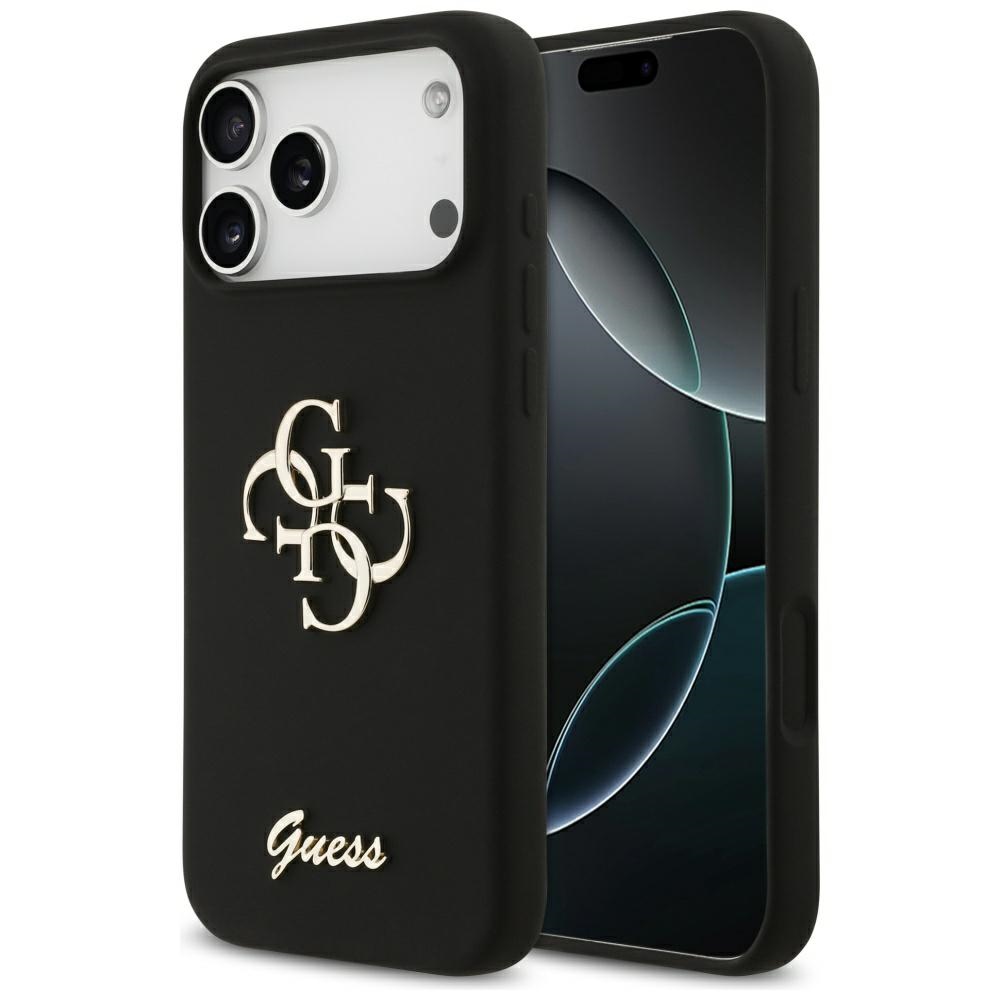 Guess silikoninis dėklas iPhone 17 Pro Max – juodas