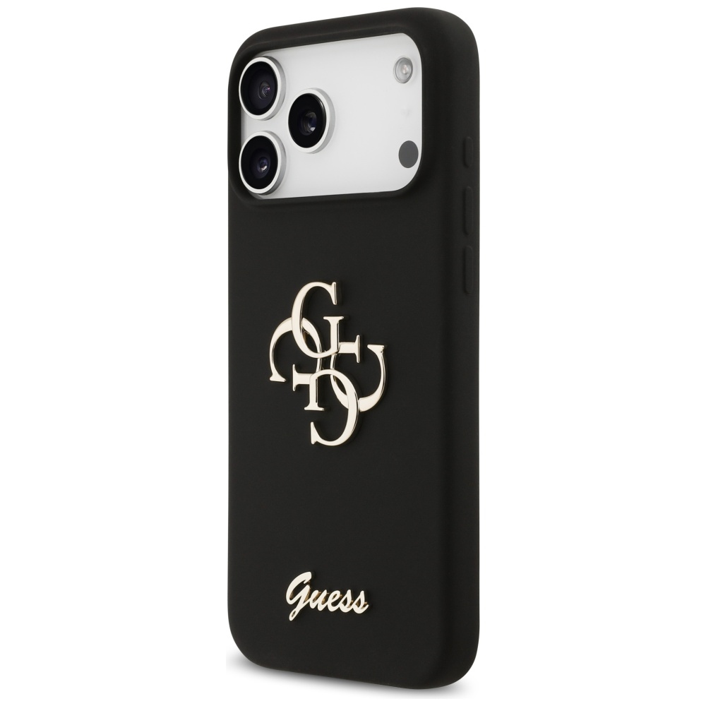 Guess silikoninis dėklas iPhone 17 Pro Max – juodas
