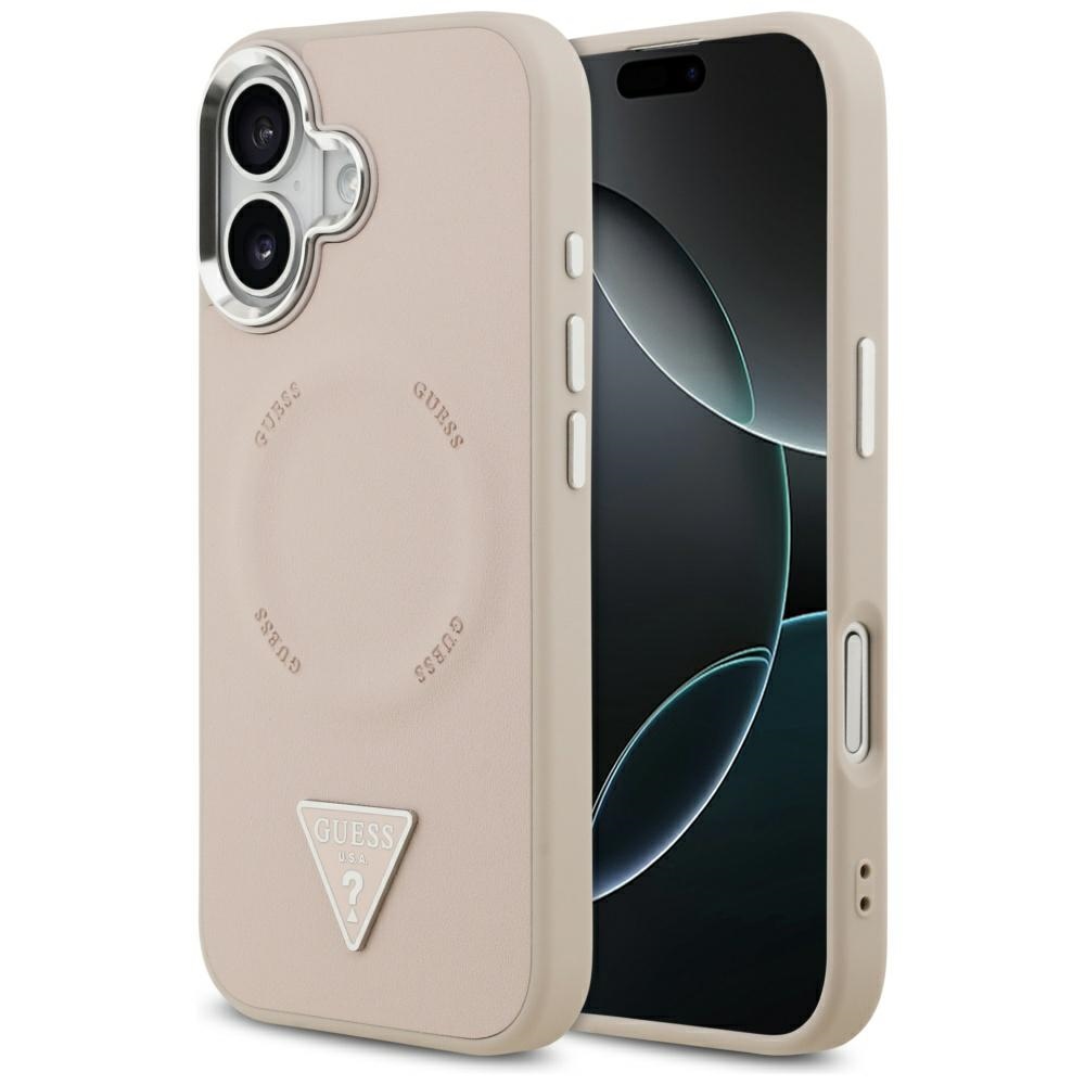Guess Triangle Logo MagSafe dėklas iPhone 17 - rožinė