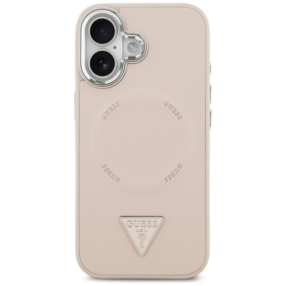 Guess Triangle Logo MagSafe dėklas iPhone 17 - rožinė