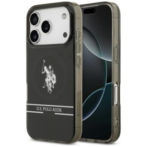 U.S. Polo Assn. MagSafe dėklas iPhone 17 Pro – juodas