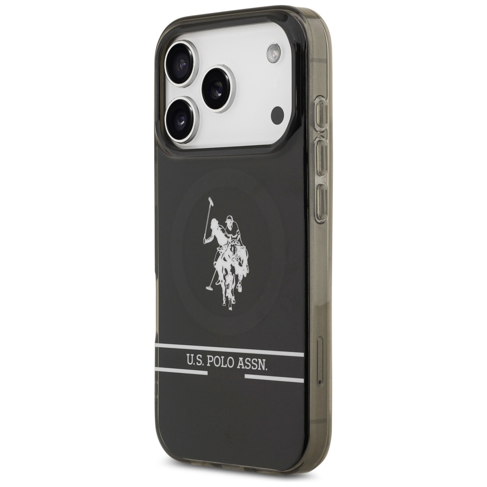 U.S. Polo Assn. MagSafe dėklas iPhone 17 Pro – juodas