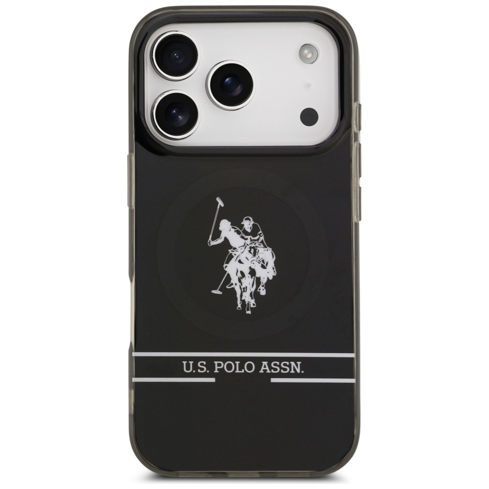 U.S. Polo Assn. MagSafe dėklas iPhone 17 Pro – juodas