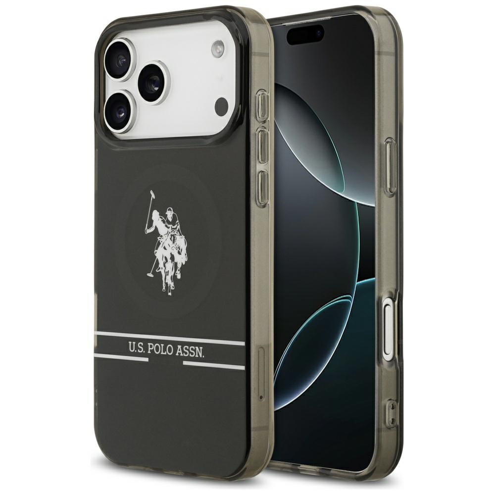 U.S. Polo MagSafe dėklas iPhone 17 Pro Max – juodas
