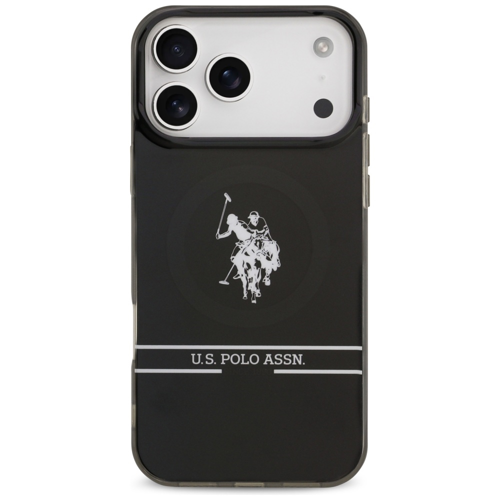 U.S. Polo MagSafe dėklas iPhone 17 Pro Max – juodas