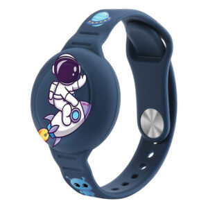 Silikoninė AirTag apyrankė vaikams – mėlyna, astronautas