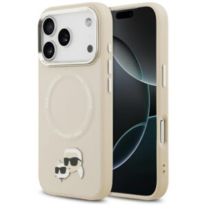 Karl Lagerfeld MagSafe dėklas iPhone 17 Pro – smėlio