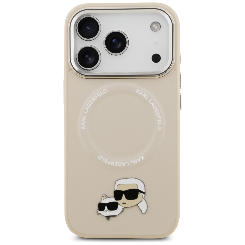 Karl Lagerfeld MagSafe dėklas iPhone 17 Pro – smėlio