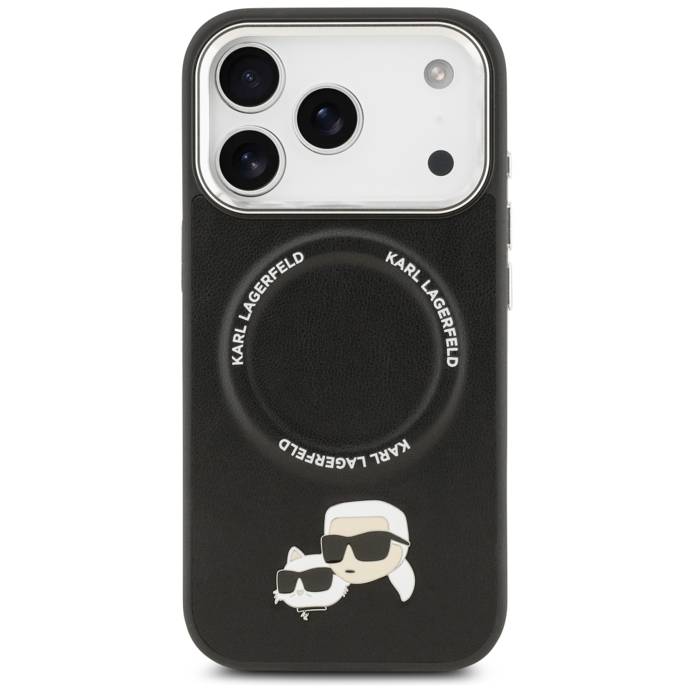 Karl Lagerfeld Karl & Choupette MagSafe dėklas iPhone 17 Pro – juodas