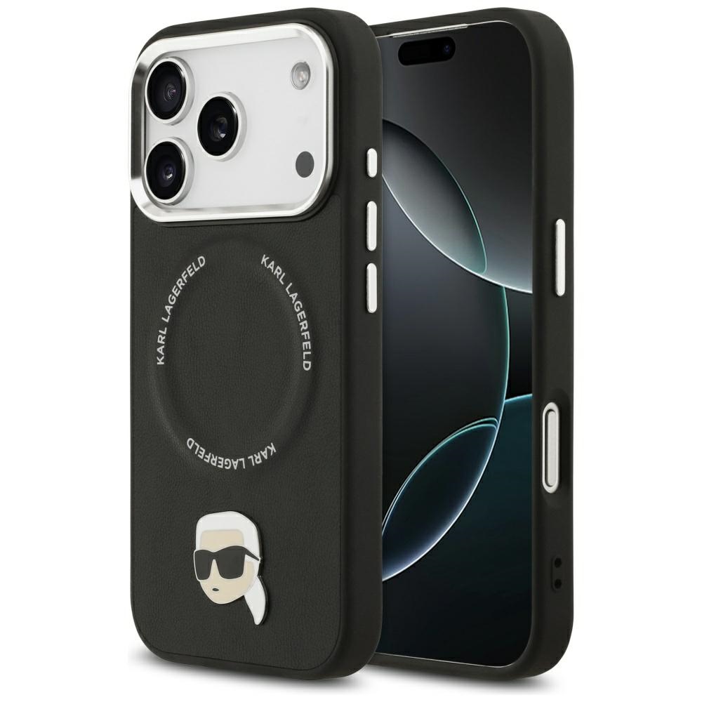 Karl Lagerfeld MagSafe dėklas iPhone 17 Pro – juodas