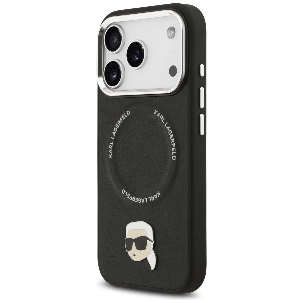 Karl Lagerfeld MagSafe dėklas iPhone 17 Pro – juodas
