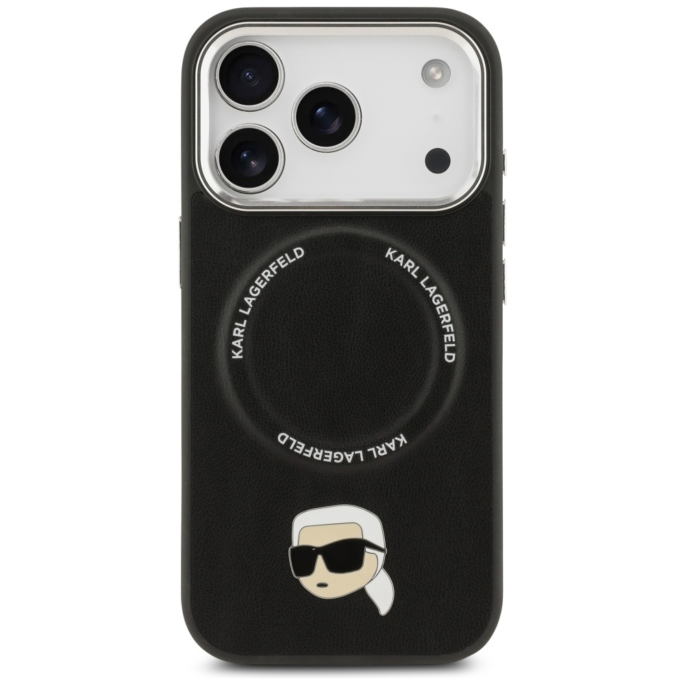 Karl Lagerfeld MagSafe dėklas iPhone 17 Pro – juodas