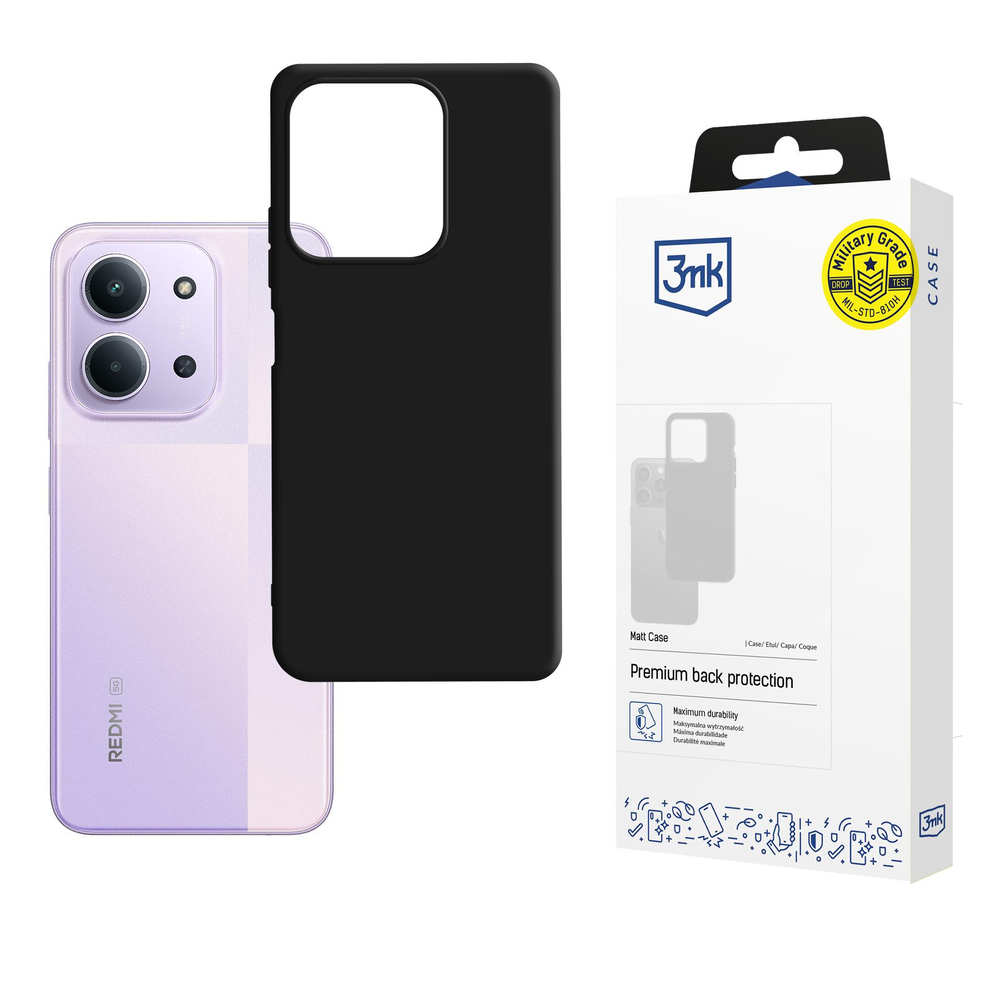 3mk matinis dėklas, skirtas Xiaomi Redmi 15C 4G / 5G (173mm) - juodas