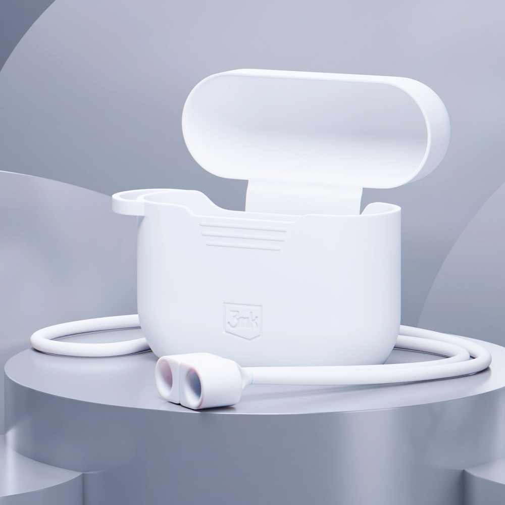 Silikoninis 3mk dėklas AirPods Pro 3 – baltas