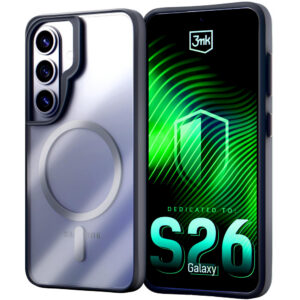3mk Satin Armor MagCase, skirtas Samsung Galaxy S26 - Transparent Black
