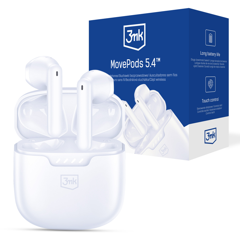 3mk Movepods 5.4 belaidės ausinės – baltos