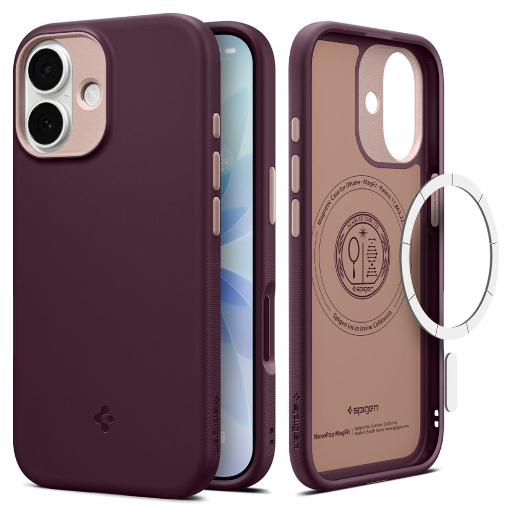 Spigen Nano Pop MagSafe dėklas iPhone 17 – burgundiškas