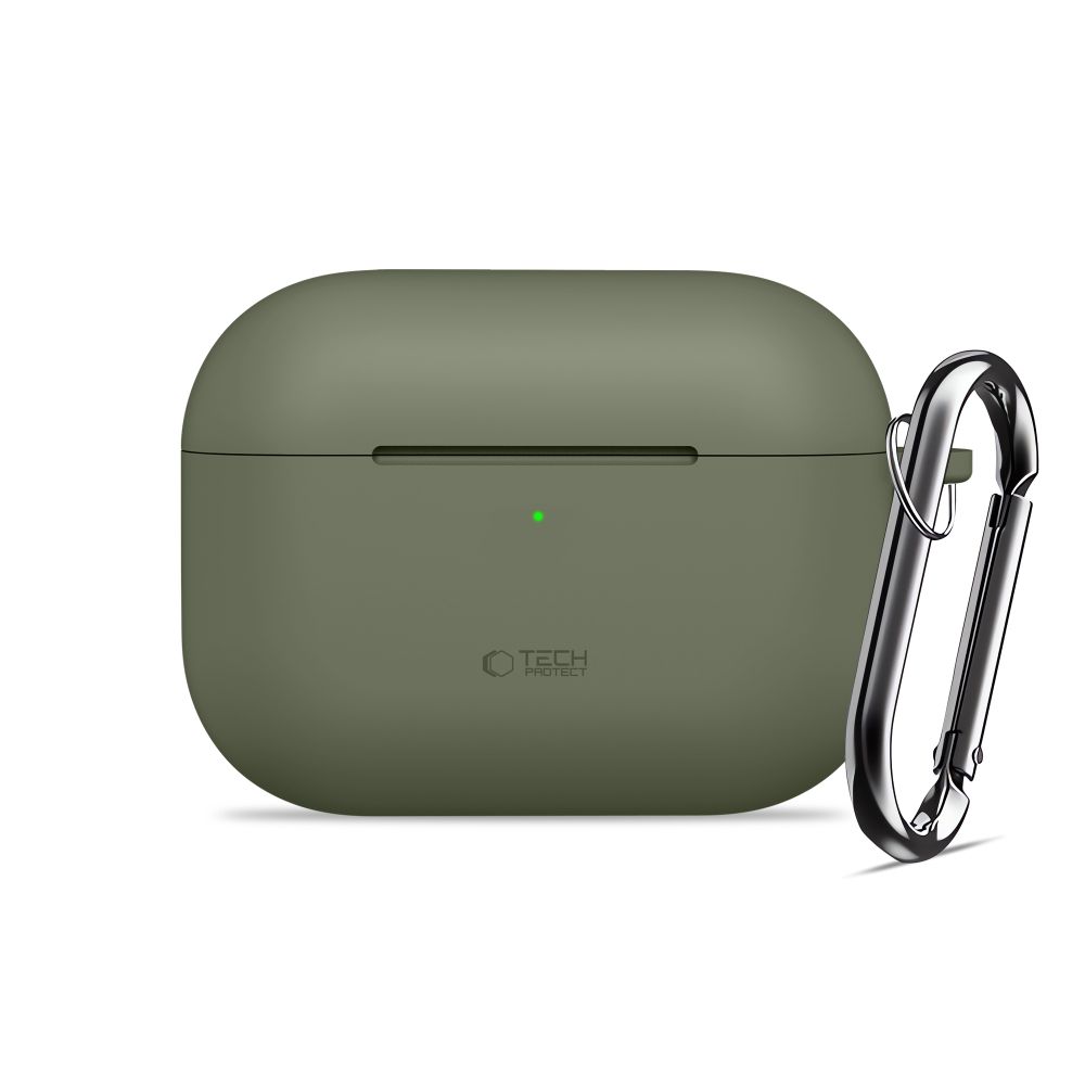 Dėklas Tech-Protect Silicone Hook Apple AirPods Pro 3, alyvuogių žalias