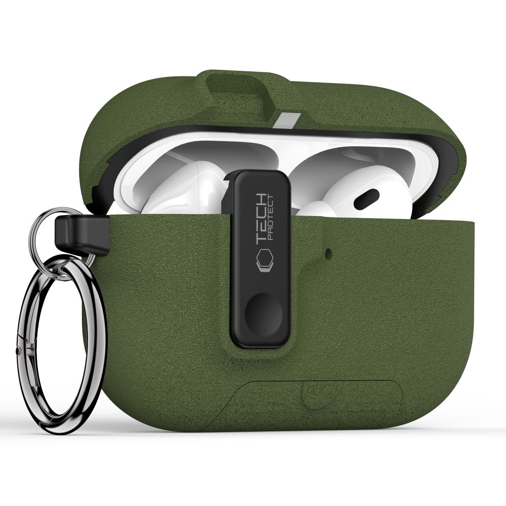 Dėklas Tech-Protect Slim Hook Apple AirPods Pro 3, alyvuogių žalias