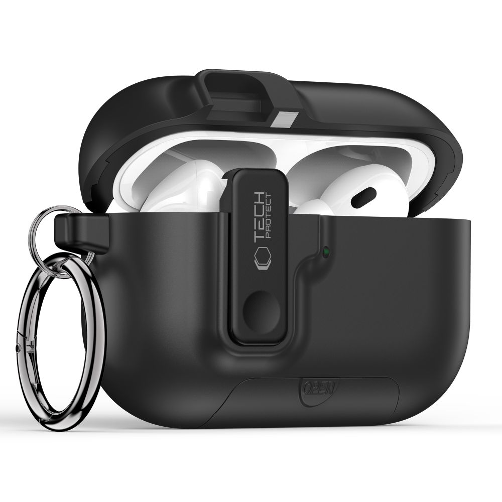 Dėklas Tech-Protect Slim Hook Apple AirPods Pro 3, juodas
