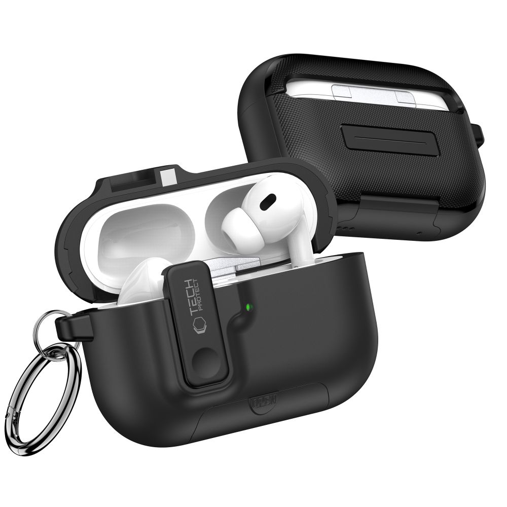 Dėklas Tech-Protect Slim Hook Apple AirPods Pro 3, juodas