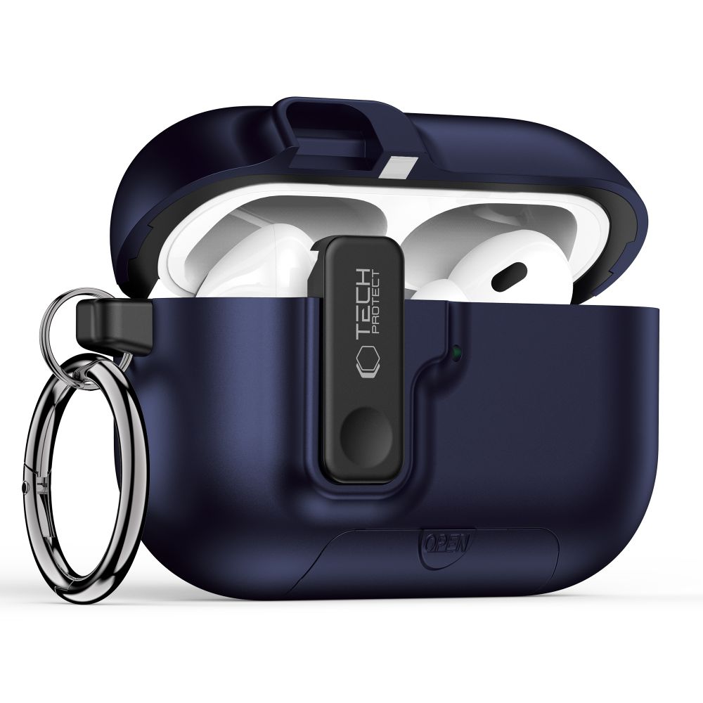 Dėklas Tech-Protect Slim Hook Apple AirPods Pro 3, tamsiai mėlynas