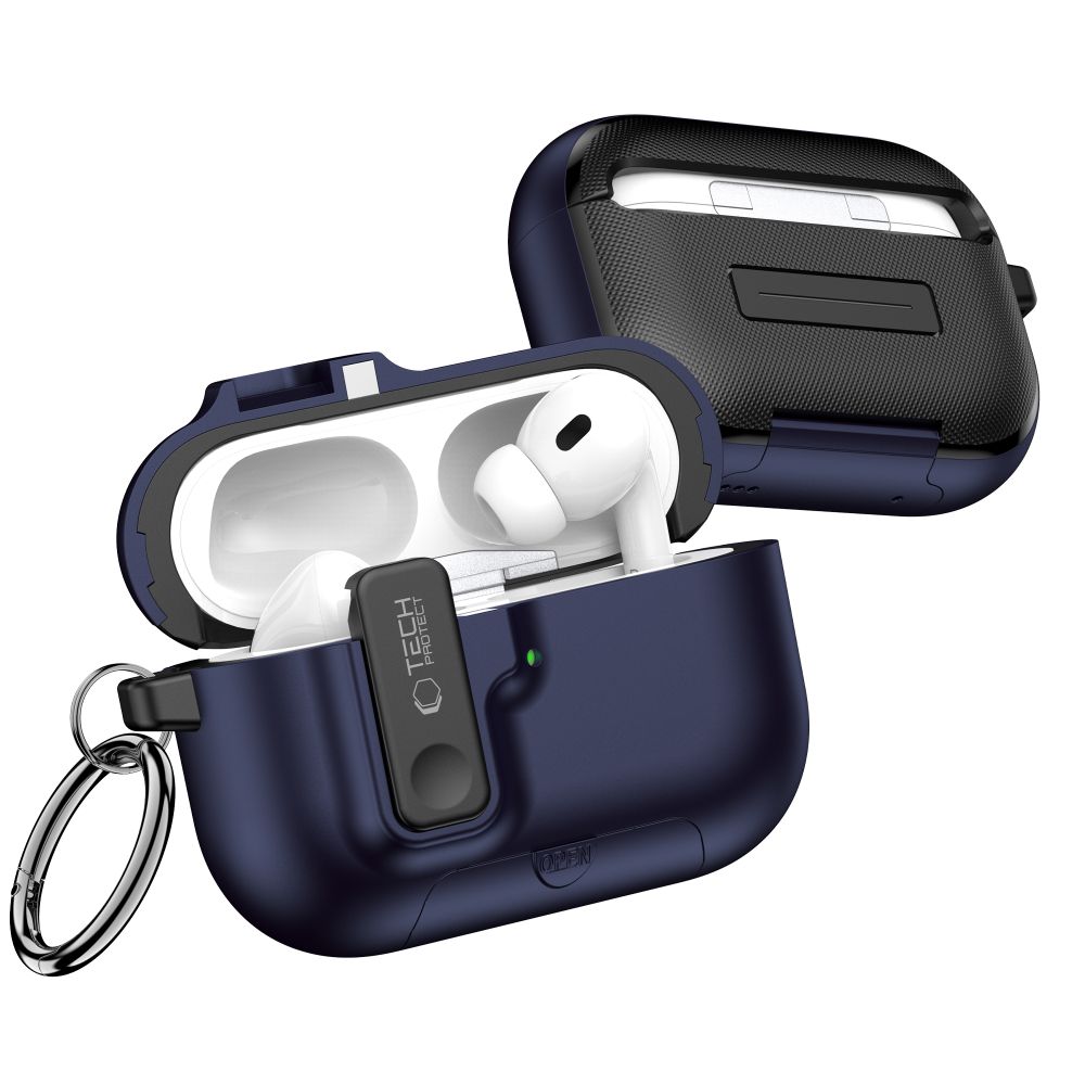 Dėklas Tech-Protect Slim Hook Apple AirPods Pro 3, tamsiai mėlynas