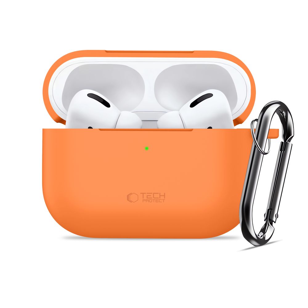 Dėklas Tech-Protect Silicone Hook Apple AirPods Pro 3, oranžinis