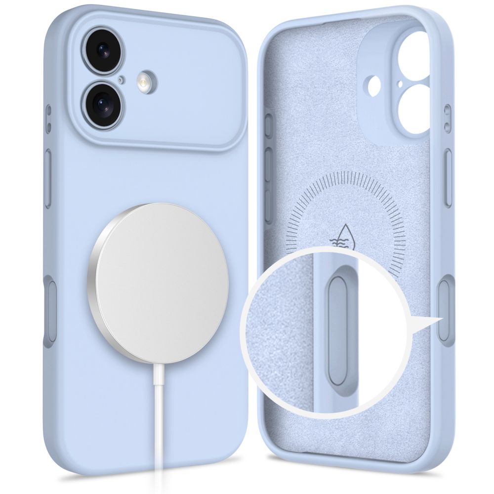 Dėklas Tech-Protect Silicone Magsafe iPhone 17, miglotai mėlynas