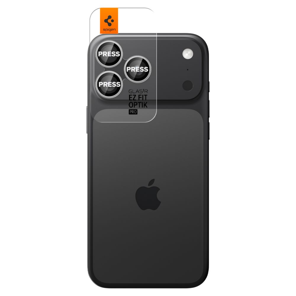 Kameros apsauginis stiklas Spigen Optik Pro iPhone 14 Pro / 14 Pro Max / 15 Pro / 15 Pro Max / 16 Pro / 16 Pro Max / 17 Pro / 17 Pro Max, 2 vnt., sidabrinis
