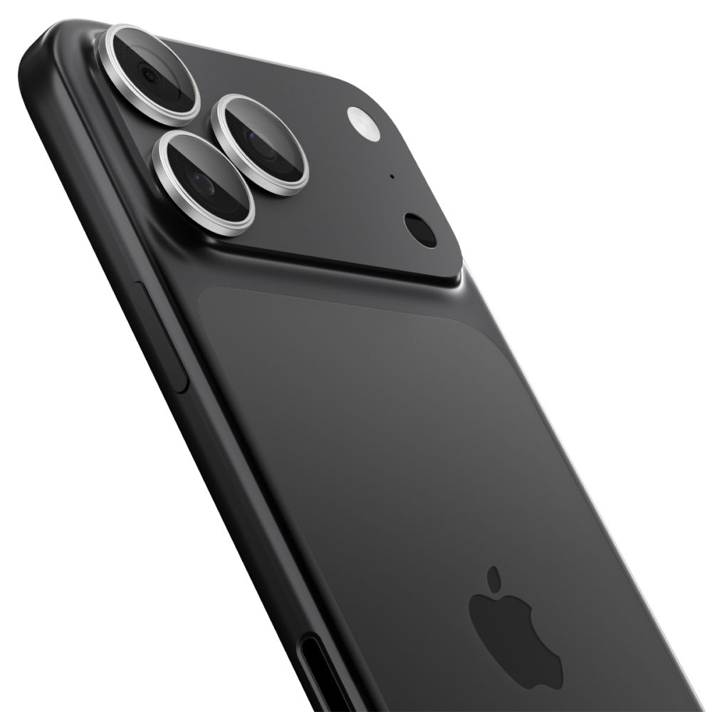 Kameros apsauginis stiklas Spigen Optik Pro iPhone 14 Pro / 14 Pro Max / 15 Pro / 15 Pro Max / 16 Pro / 16 Pro Max / 17 Pro / 17 Pro Max, 2 vnt., sidabrinis