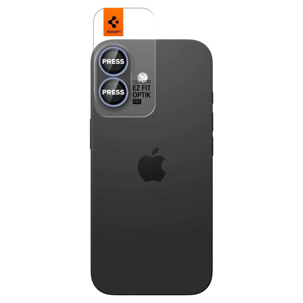 Kameros apsauginis stiklas Spigen Optik Pro iPhone 16 / 16 Plus / 17, 2 vnt., mėlynas