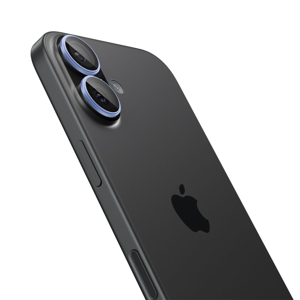 Kameros apsauginis stiklas Spigen Optik Pro iPhone 16 / 16 Plus / 17, 2 vnt., mėlynas