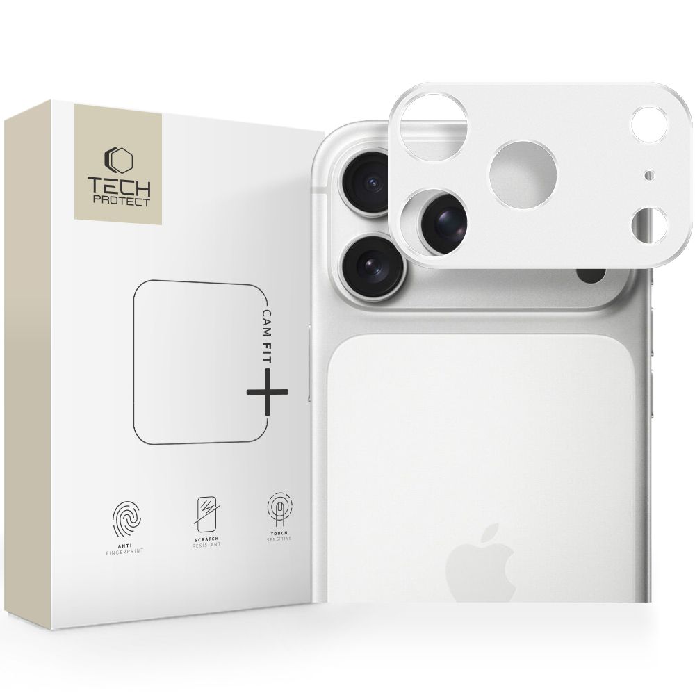 Kameros apsauginis stiklas iPhone 17 Pro Tech-Protect Camalloy Fit+, sidabrinis