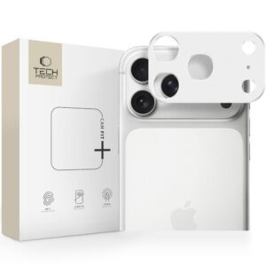 Kameros apsauginis stiklas iPhone 17 Pro Max Tech-Protect Camalloy Fit+, sidabrinis