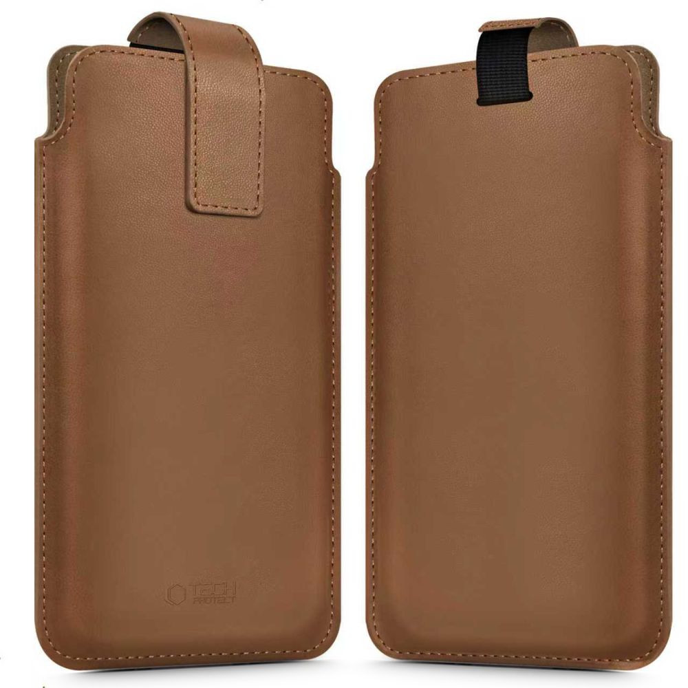 Dėklas Tech-Protect SM65 universalus telefonams 6.0-6.9 colio, rudas