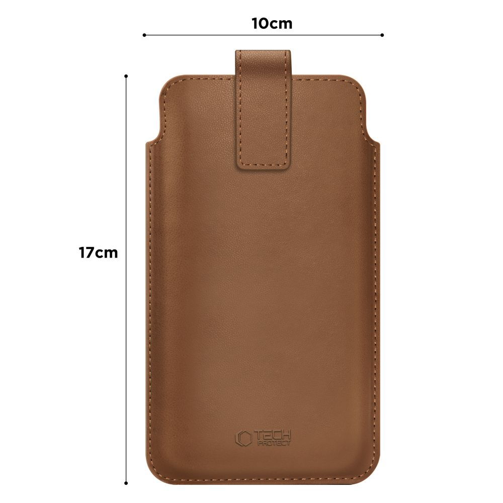 Dėklas Tech-Protect SM65 universalus telefonams 6.0-6.9 colio, rudas