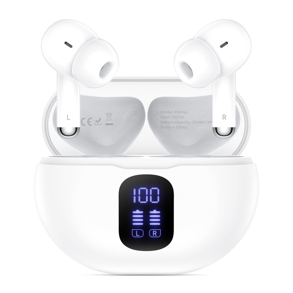 Ausinės Tech-Protect UltraBoost TWS Earphone Pro G2, baltos