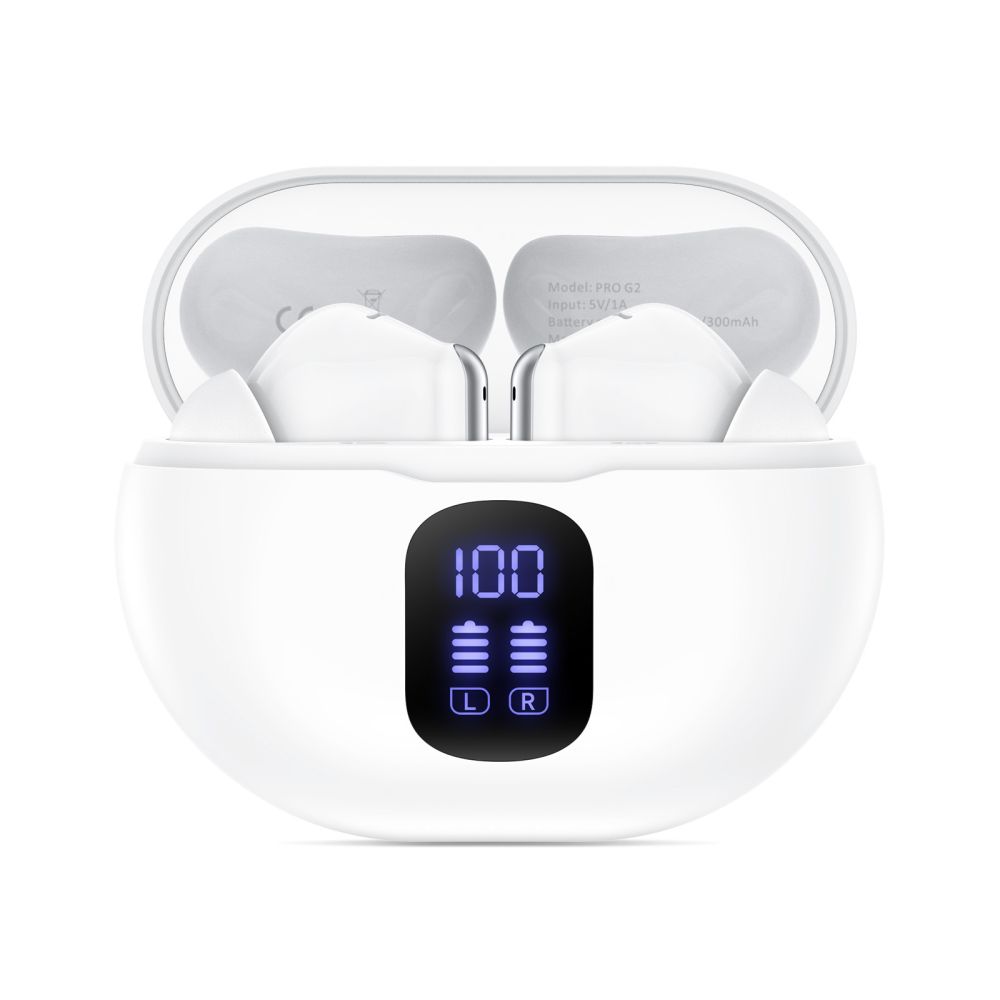 Ausinės Tech-Protect UltraBoost TWS Earphone Pro G2, baltos