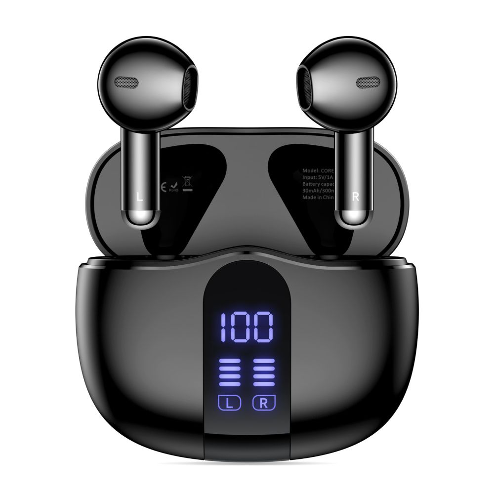 Ausinės Tech-Protect UltraBoost TWS Earphone Core G2, juodos