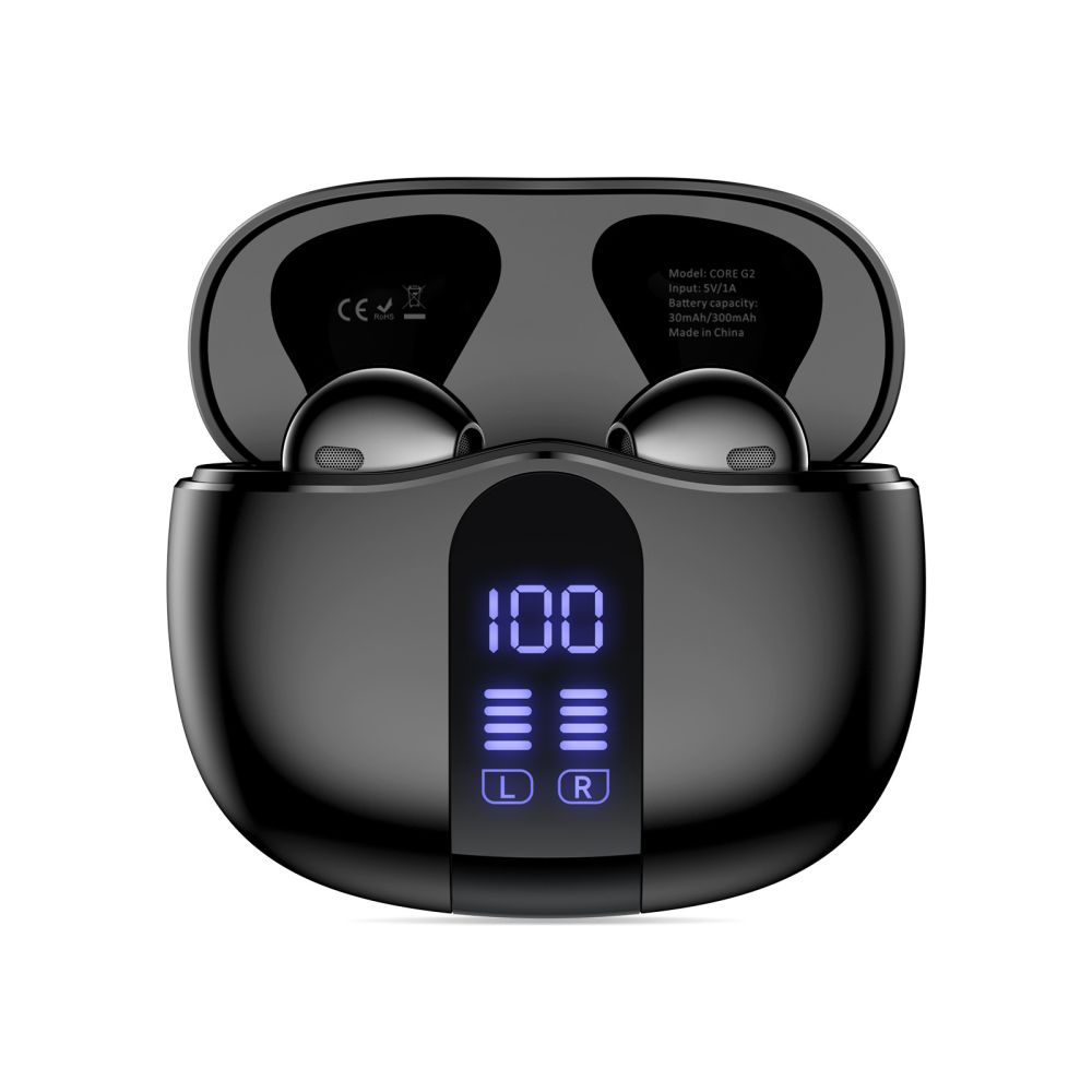 Ausinės Tech-Protect UltraBoost TWS Earphone Core G2, juodos