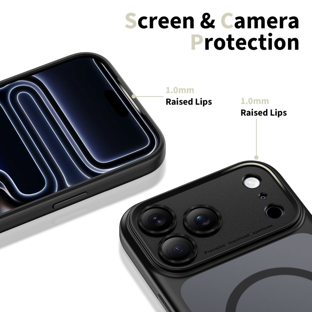 Dėklas Tech-Protect MagPeak MagSafe CC iPhone 17 Pro Max, matinis juodas
