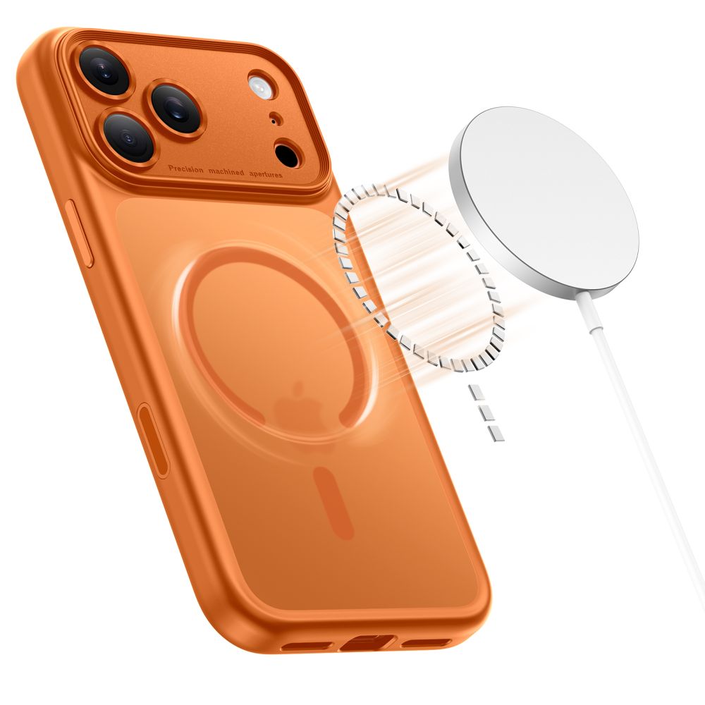 Dėklas Tech-Protect Magpeak MagSafe iPhone 17 Pro, matinis oranžinis