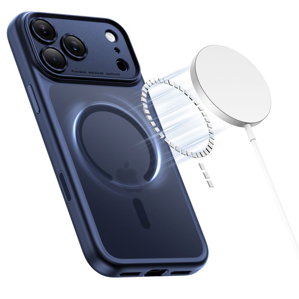 Dėklas Tech-Protect Magpeak MagSafe iPhone 17 Pro Max, matinis tamsiai mėlynas