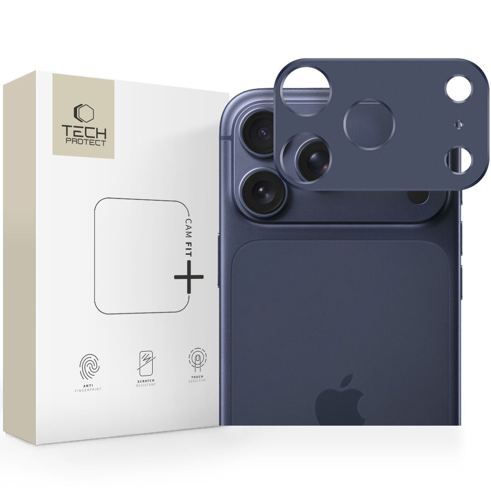Kameros apsauginis stiklas Tech-Protect Camalloy Fit+ iPhone 17 Pro, tamsiai mėlyna
