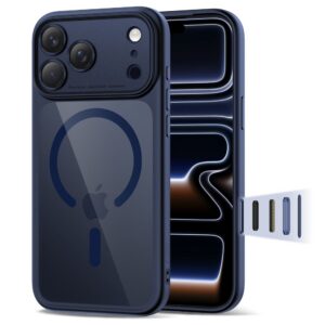 Dėklas Tech-Protect Magpeak MagSafe iPhone 17 Pro, tamsiai mėlynas/skaidrus