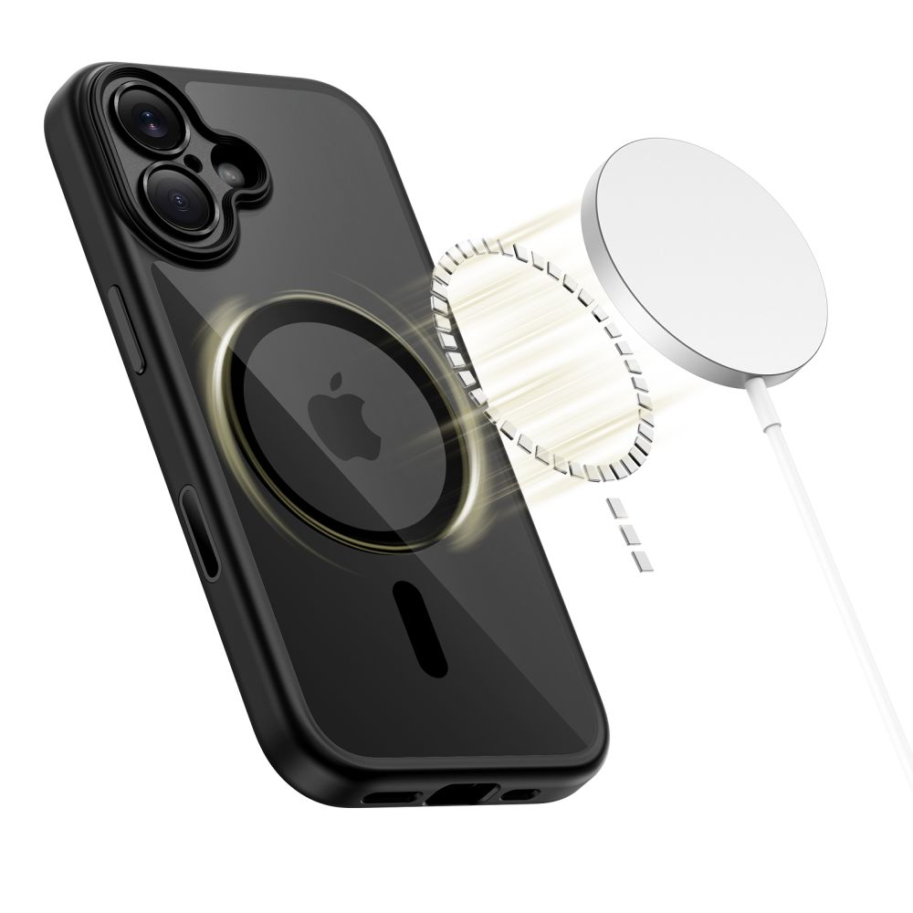Dėklas Tech-Protect Magpeak Magsafe iPhone 17, juodas/skaidrus
