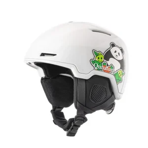 Qunature 10130003005 Slidinėjo šalmas su ausų glaumėmis Panda Snieglenčiavimui Vaikams 54-58 cm - Baltas