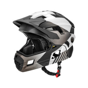 Rockbros TS-61 10110061005 Vaikiškasis dviračio šalmas su atimamu žandikauliu, dydis S (48-54 cm) - pilka