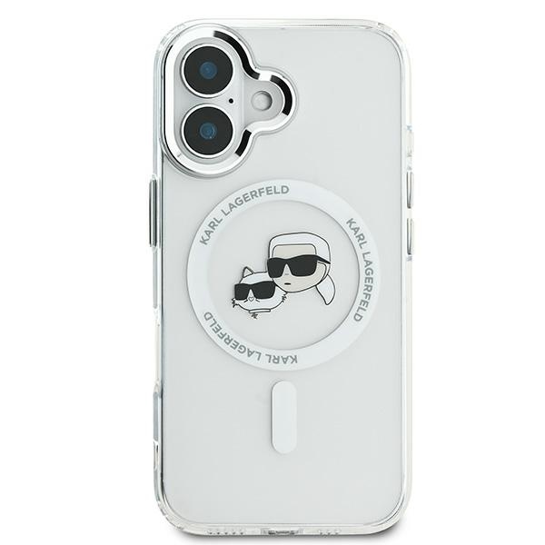 Karl Lagerfeld MagSafe dėklas iPhone 16 – baltas